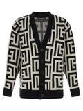 Bicolor Merino Wool Cardigan