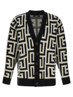 Bicolor Merino Wool Cardigan