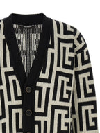 Bicolor Merino Wool Cardigan