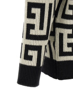 Bicolor Merino Wool Cardigan