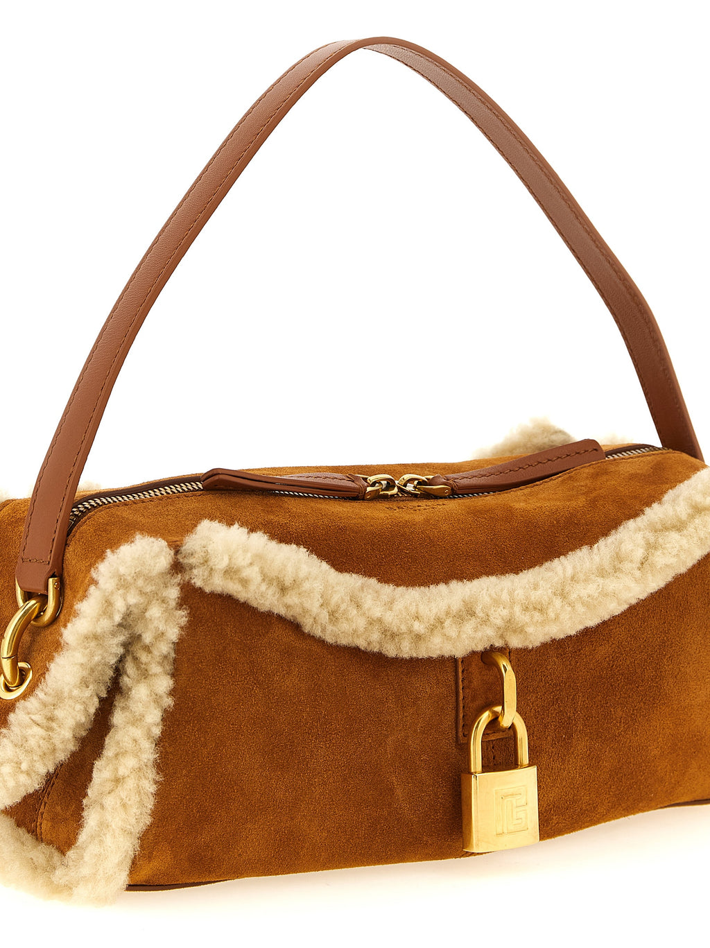 Brown Calfskin Shoulder Bag
