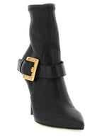 Black Lamb Leather Ankle Boots