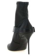 Black Lamb Leather Ankle Boots