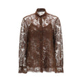 Brown Polyester Pattern Shirt