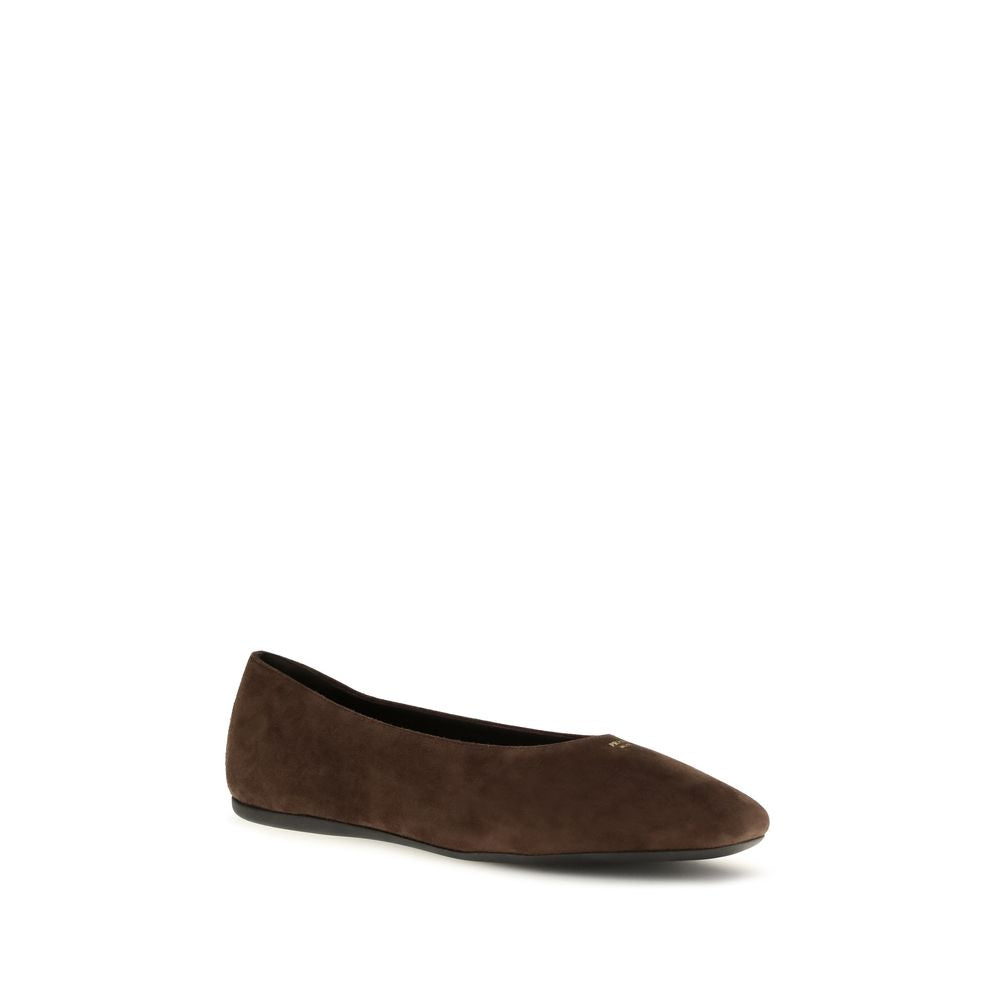 Brown Calf Leather Bos Taurus Ballet Flats