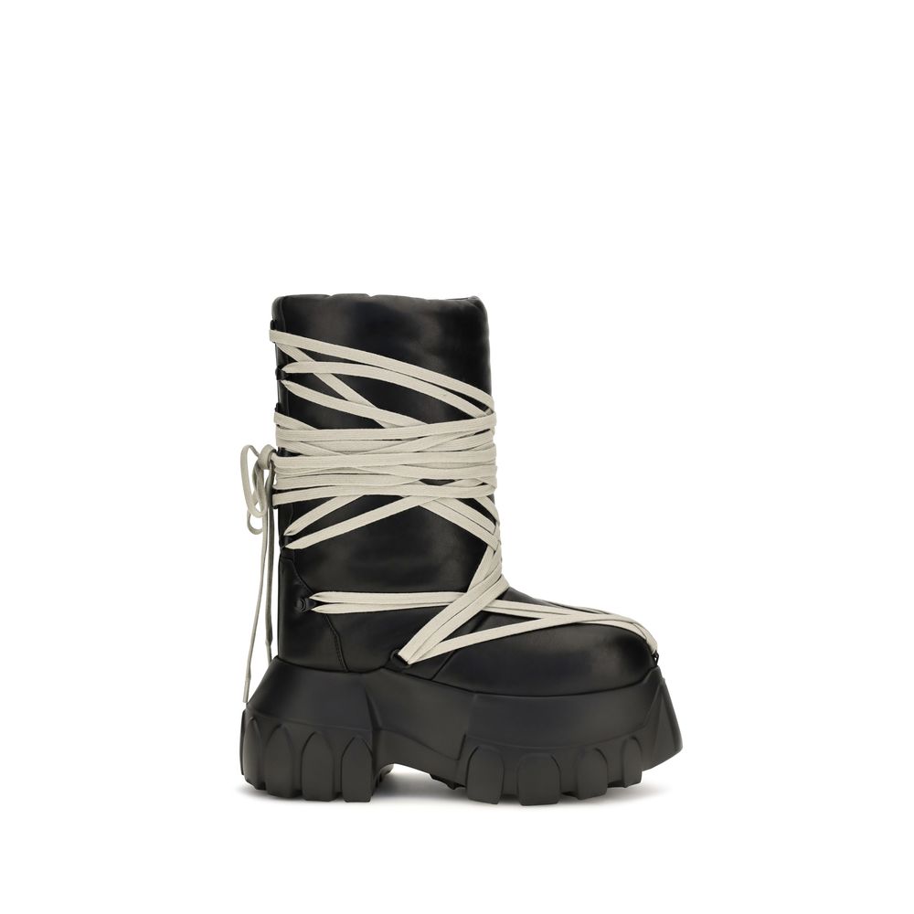 Black Calf Leather Bos Taurus Lace-Up Boots
