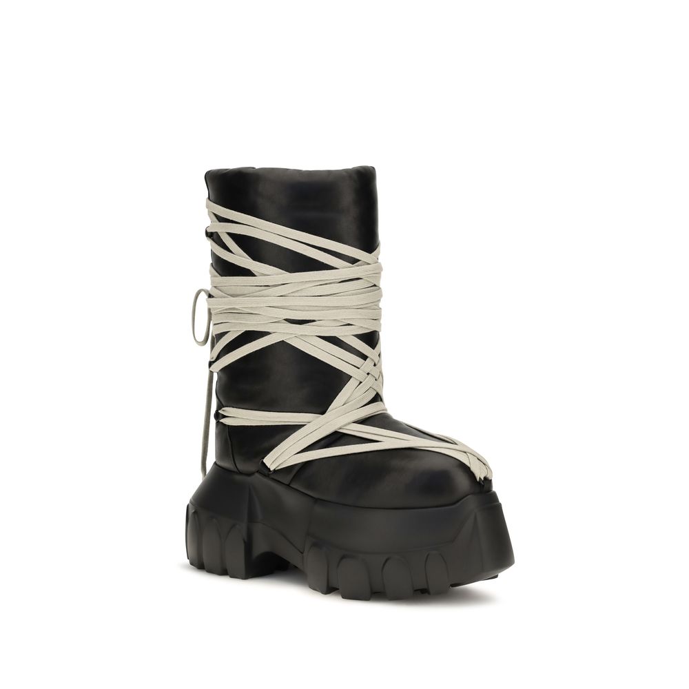Black Calf Leather Bos Taurus Lace-Up Boots