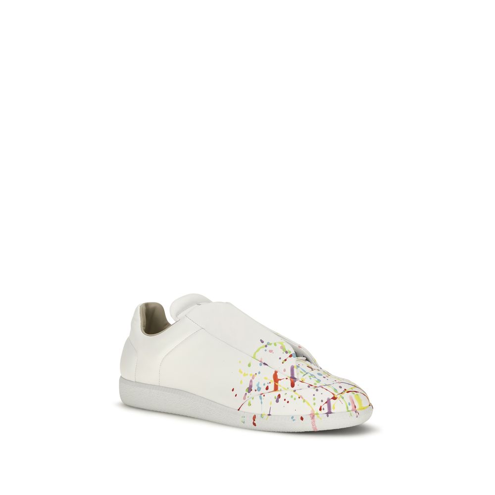 White Calf Leather Bos Taurus Low Top Sneakers