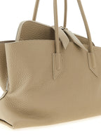Beige Bovine Leather Shoulder Bag