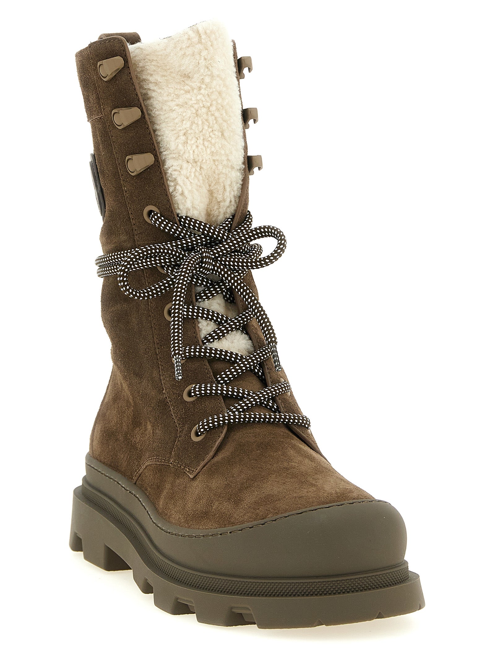 Brown Leather Lace-Up Boots