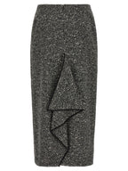 Bicolor Virgin Wool Midi Skirt