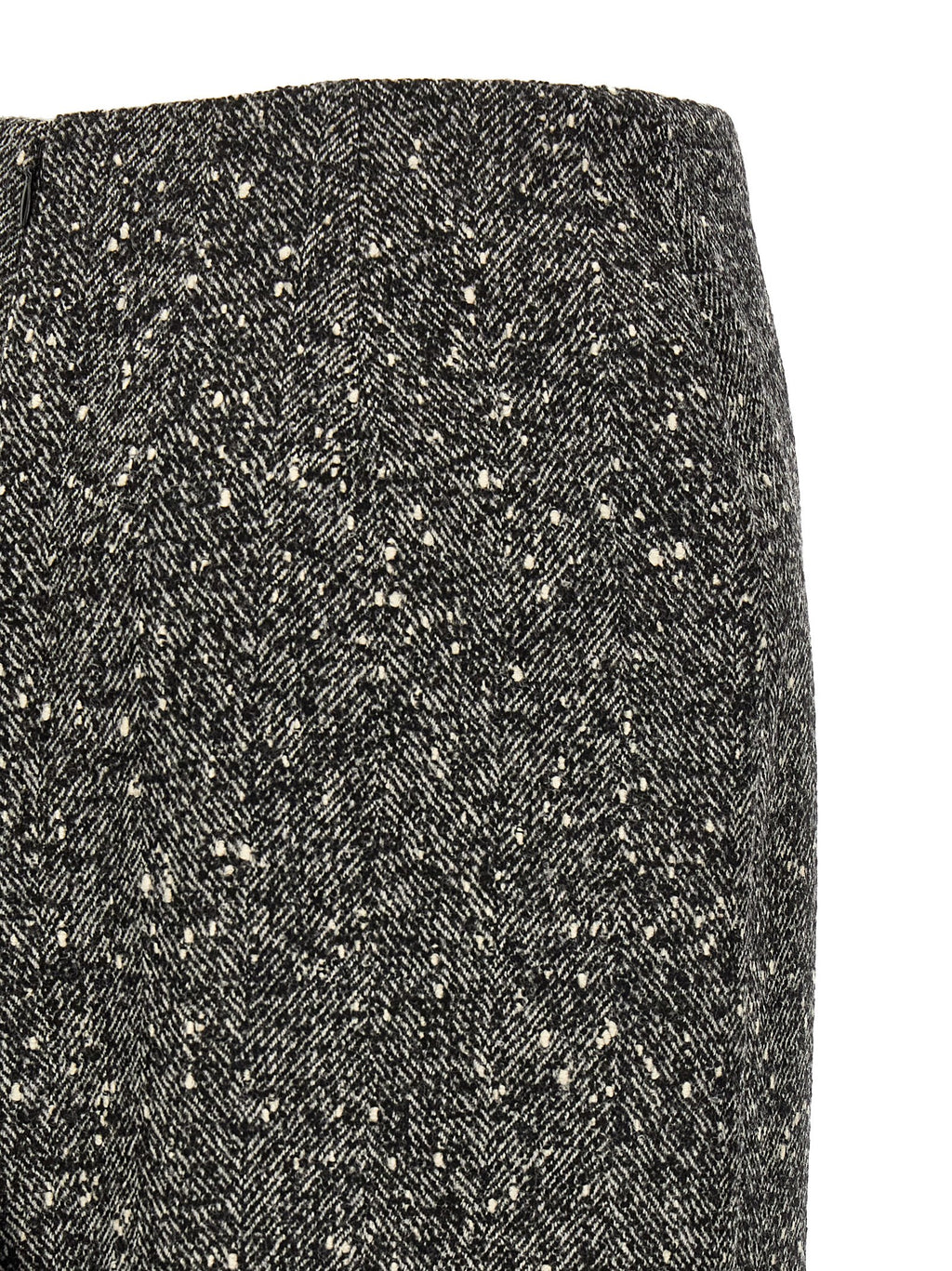 Bicolor Virgin Wool Midi Skirt