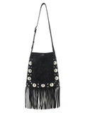Black Calfskin Shoulder Bag