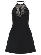 Black Virgin Wool Short Dress