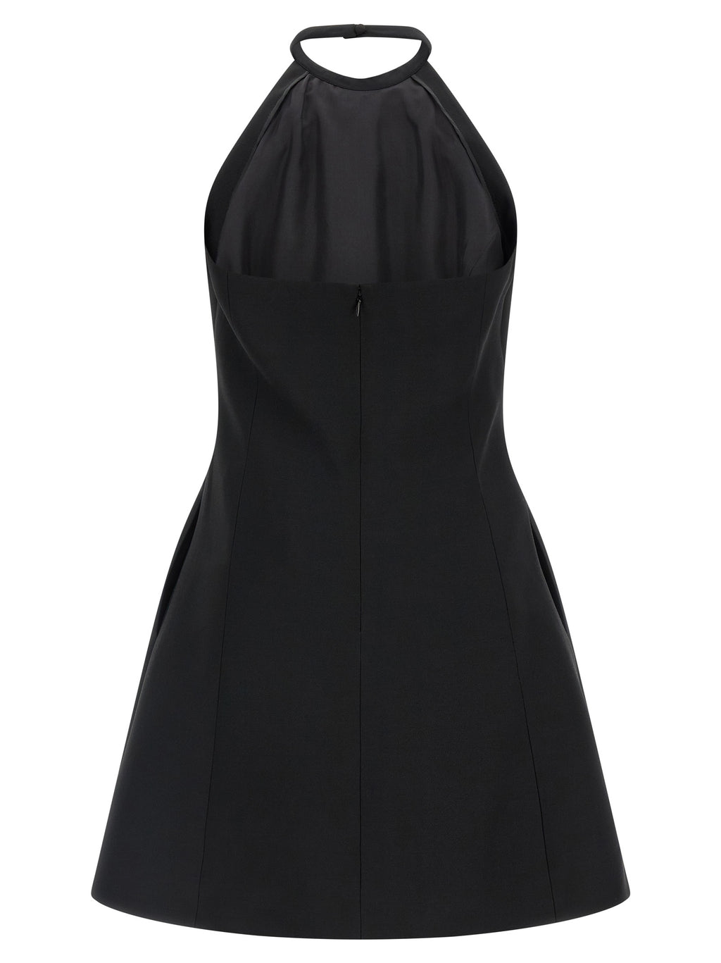 Black Virgin Wool Short Dress