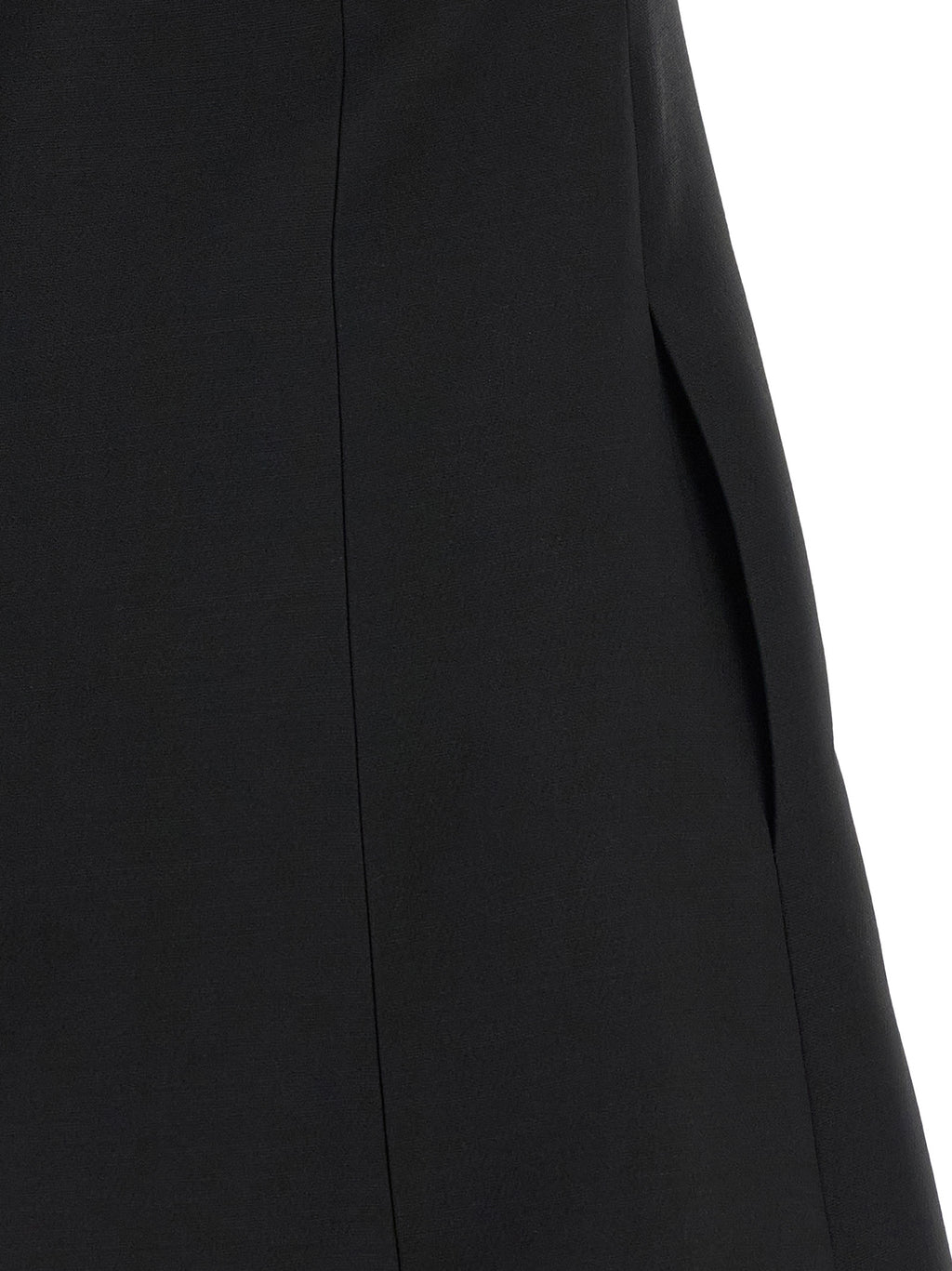 Black Virgin Wool Short Dress