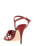 Multicolor Calfskin Stiletto Heel Sandals
