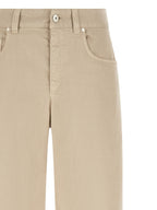 Beige Cotton Relaxed Fit Jeans