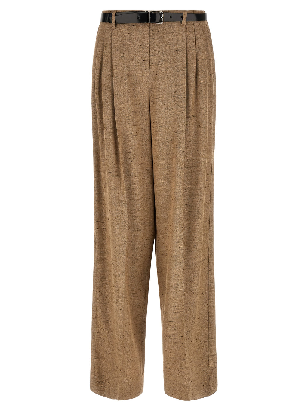Beige Viscose Casual Pants