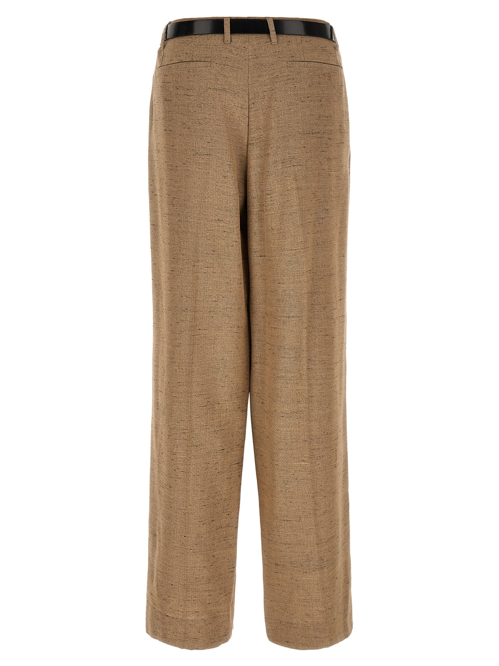 Beige Viscose Casual Pants