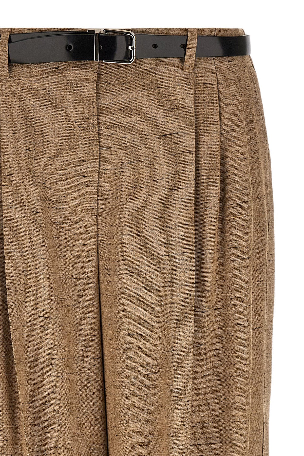 Beige Viscose Casual Pants