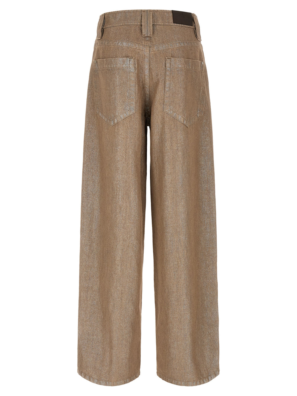 Beige Cotton Relaxed Fit Jeans
