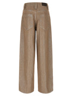 Beige Cotton Relaxed Fit Jeans