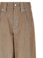 Beige Cotton Relaxed Fit Jeans