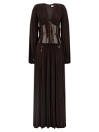 Brown Viscose Long Dress