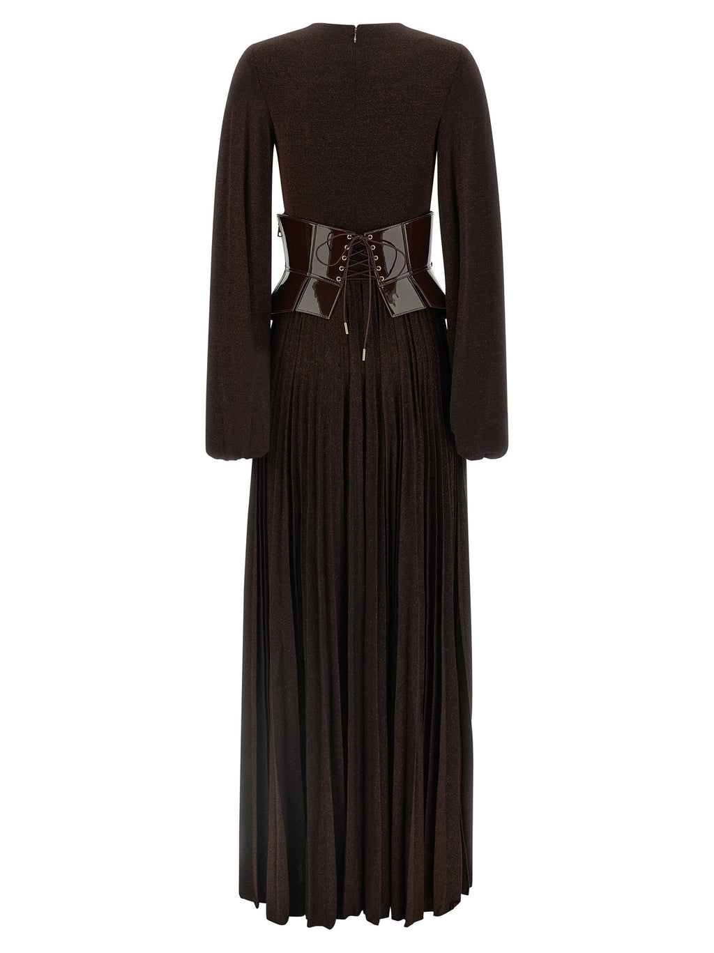 Brown Viscose Long Dress
