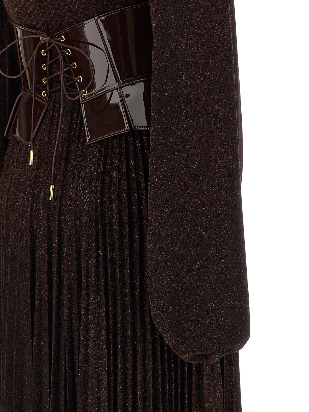 Brown Viscose Long Dress