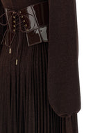 Brown Viscose Long Dress