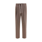Brown Linen Casual Pants