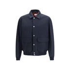 Blue Silk Biker Jacket