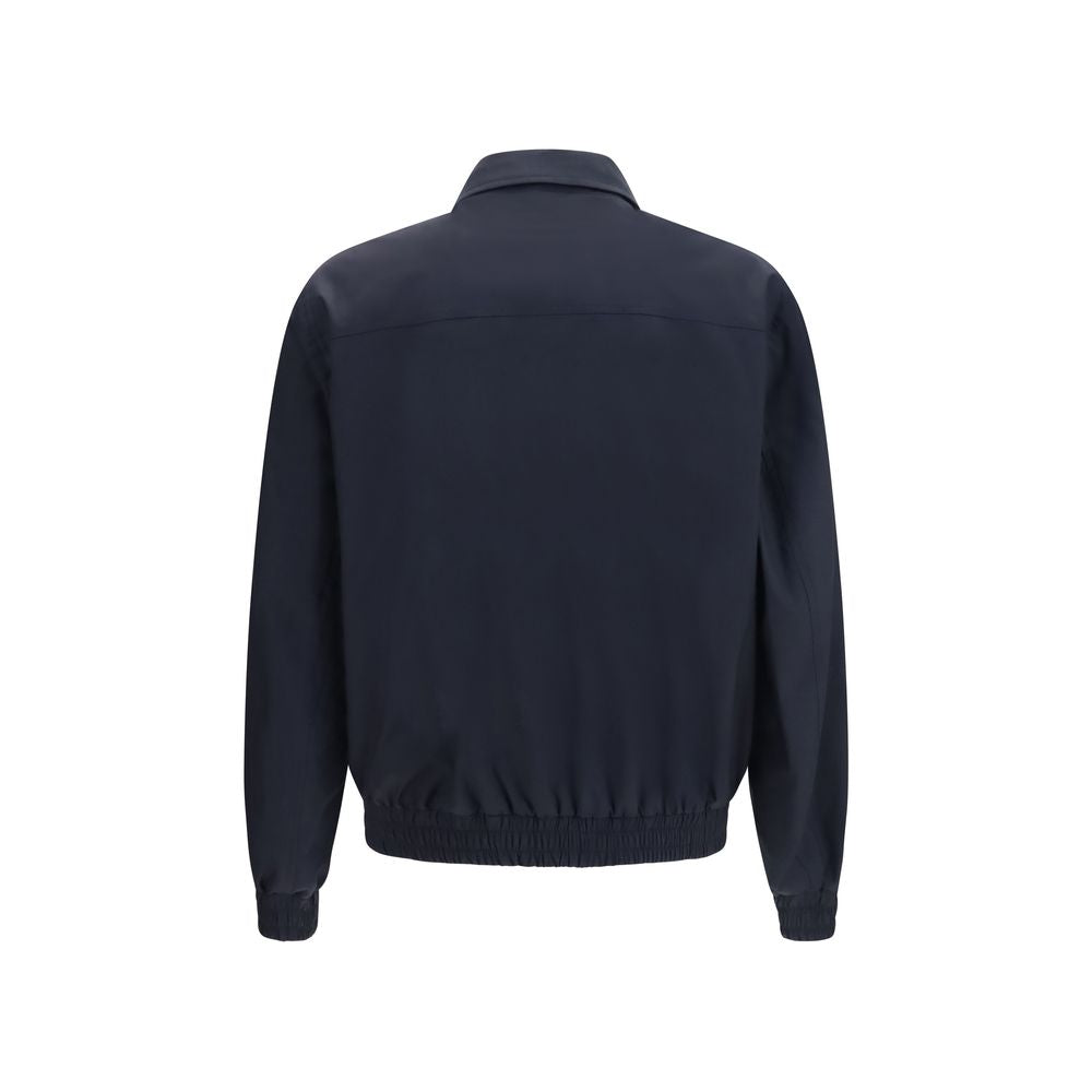 Blue Silk Biker Jacket