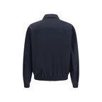 Blue Silk Biker Jacket