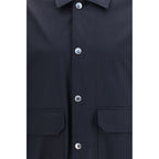 Blue Silk Biker Jacket