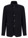 Blue Cashmere Full-Length Jacket
