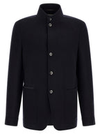 Blue Cashmere Full-Length Jacket