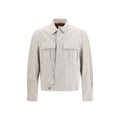 Beige Leather Leather Jacket