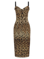 Brown Polyamide Midi Dress