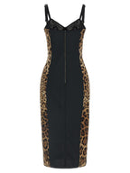 Brown Polyamide Midi Dress