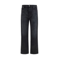 Black Cotton Straight-Leg Jeans