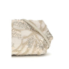Beige Silk Clutch Bag