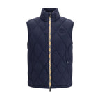 Blue Polyamide Sleeveless Jacket