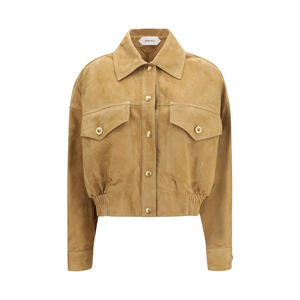 Beige Lamb Leather Bomber