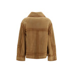 Brown Leather Bomber