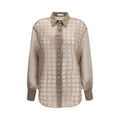 Beige Silk Pattern Shirt