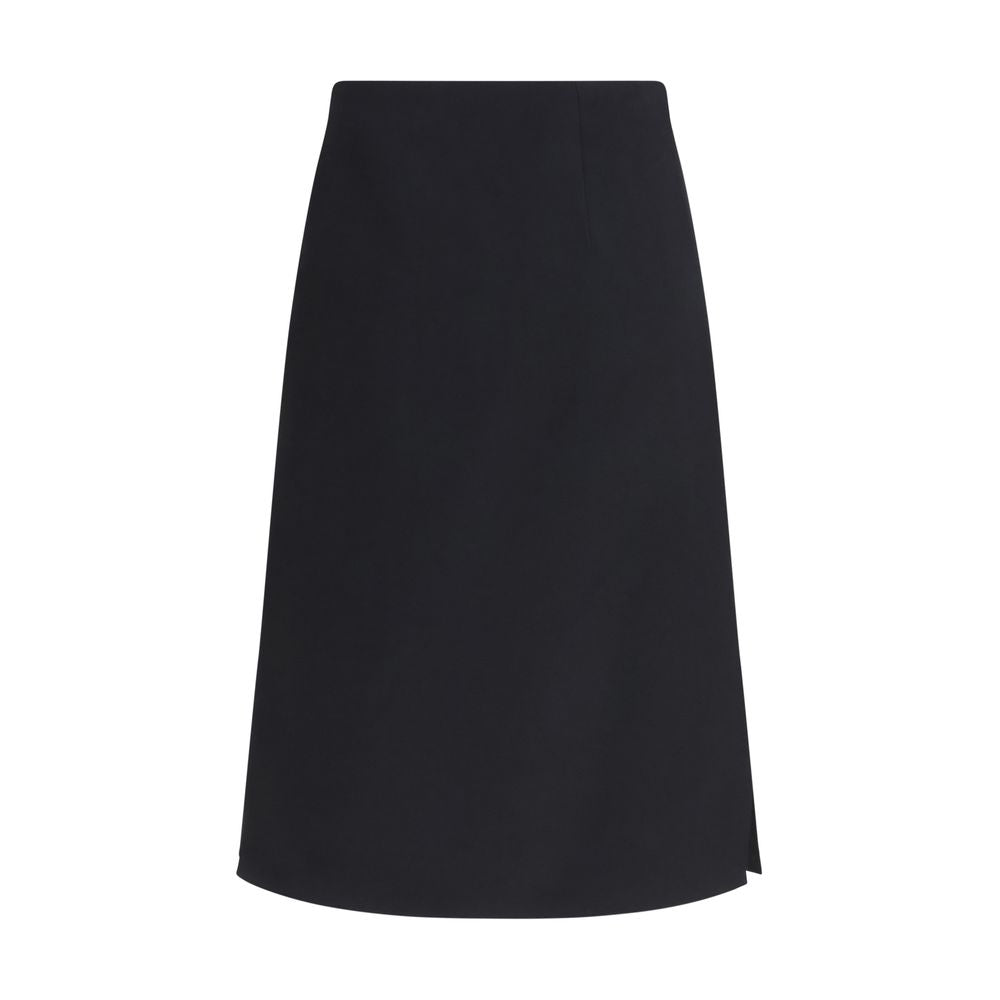 Black Wool Oves Aries Midi Skirt