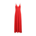 Red Silk Casual Dress